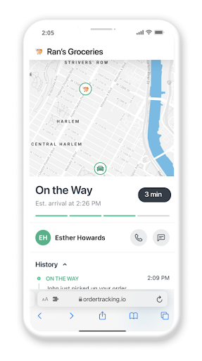 shipday track food delivery order