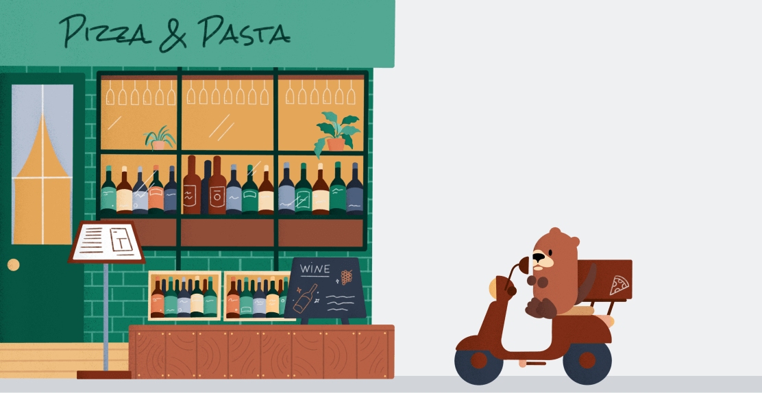 Otter pizza and pasta